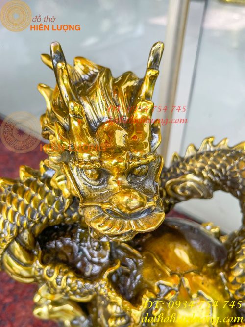 Tượng Rồng Ôm Địa Cầu Bằng Đồng Phong Thủy