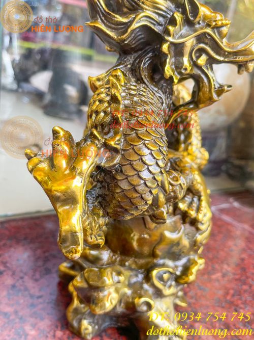 Tượng Rồng Ôm Địa Cầu Bằng Đồng Phong Thủy