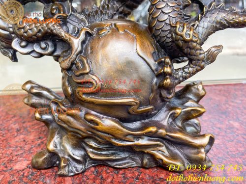 Tượng Rồng Ôm Địa Cầu Bằng Đồng Phong Thủy