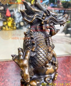 Tượng Rồng Ôm Địa Cầu Bằng Đồng Phong Thủy