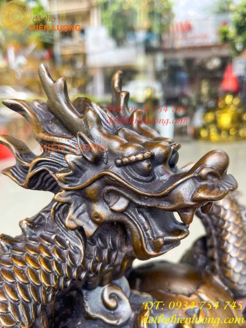 Tượng Rồng Ôm Địa Cầu Bằng Đồng Phong Thủy