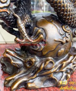 Tượng Rồng Ôm Địa Cầu Bằng Đồng Phong Thủy