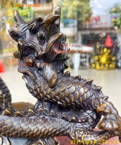 Tượng Rồng Ôm Địa Cầu Bằng Đồng Phong Thủy