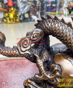 Tượng Rồng Ôm Địa Cầu Bằng Đồng Phong Thủy