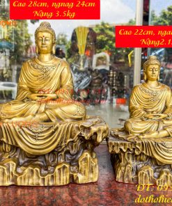 Tượng Phật Thích Ca Ngồi Bệ Đá Bằng Đồng