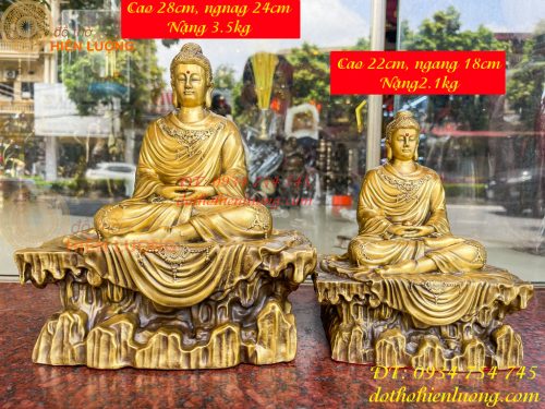 Tượng Phật Thích Ca Ngồi Bệ Đá Bằng Đồng