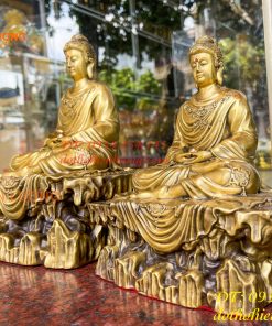Tượng Phật Thích Ca Ngồi Bệ Đá Bằng Đồng