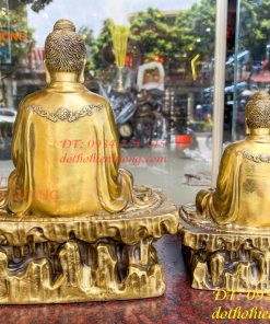 Tượng Phật Thích Ca Ngồi Bệ Đá Bằng Đồng