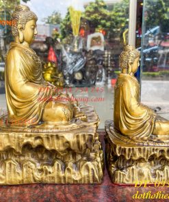 Tượng Phật Thích Ca Ngồi Bệ Đá Bằng Đồng