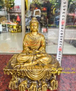 Tượng Phật Thích Ca Ngồi Bệ Đá Bằng Đồng