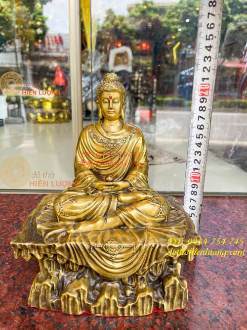 Tượng Phật Thích Ca Ngồi Bệ Đá Bằng Đồng