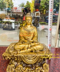 Tượng Phật Thích Ca Ngồi Bệ Đá Bằng Đồng