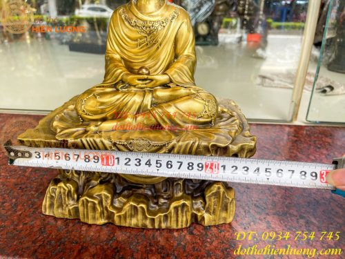 Tượng Phật Thích Ca Ngồi Bệ Đá Bằng Đồng