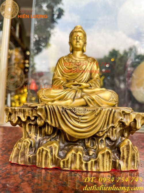 Tượng Phật Thích Ca Ngồi Bệ Đá Bằng Đồng
