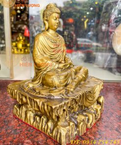 Tượng Phật Thích Ca Ngồi Bệ Đá Bằng Đồng