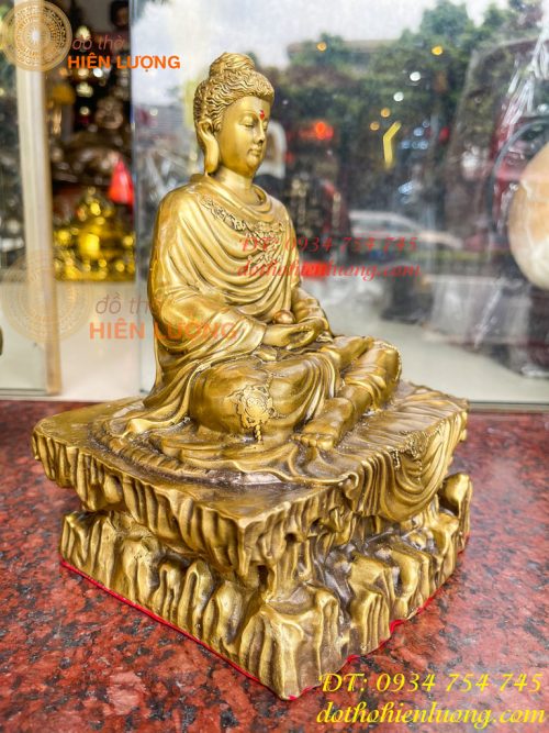Tượng Phật Thích Ca Ngồi Bệ Đá Bằng Đồng