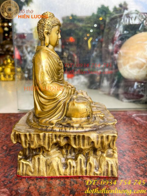 Tượng Phật Thích Ca Ngồi Bệ Đá Bằng Đồng