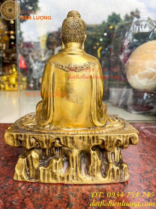 Tượng Phật Thích Ca Ngồi Bệ Đá Bằng Đồng