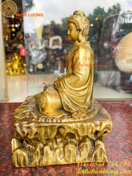 Tượng Phật Thích Ca Ngồi Bệ Đá Bằng Đồng