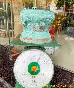 Quả Trống Đồng Màu Xanh Giả Cổ ĐK 20cm