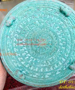 Quả Trống Đồng Màu Xanh Giả Cổ ĐK 20cm
