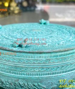 Quả Trống Đồng Màu Xanh Giả Cổ ĐK 20cm