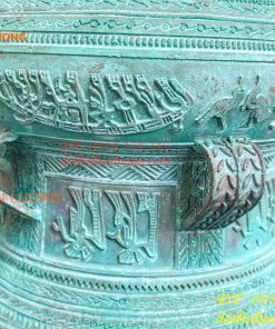 Quả Trống Đồng Màu Xanh Giả Cổ ĐK 20cm
