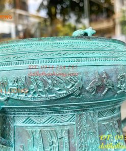 Quả Trống Đồng Màu Xanh Giả Cổ ĐK 20cm