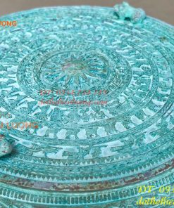 Quả Trống Đồng Màu Xanh Giả Cổ ĐK 20cm