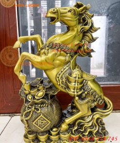 Tượng Ngựa Hí Túi Tiền Bằng Đồng Phong Thủy
