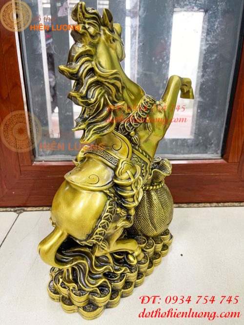 Tượng Ngựa Hí Túi Tiền Bằng Đồng Phong Thủy
