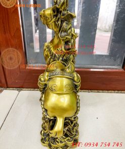 Tượng Ngựa Hí Túi Tiền Bằng Đồng Phong Thủy