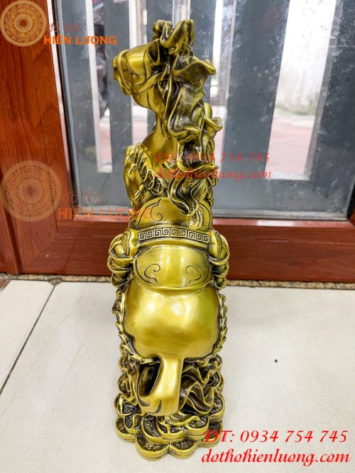 Tượng Ngựa Hí Túi Tiền Bằng Đồng Phong Thủy