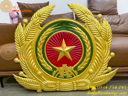Huy Hiệu Công An Bằng Đồng Gò Tay Thủ Công