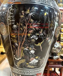 Đôi Chóe Bằng Đồng Đỏ Khảm Ngũ Sắc