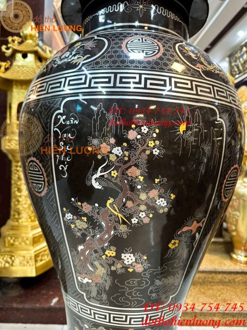 Đôi Chóe Bằng Đồng Đỏ Khảm Ngũ Sắc
