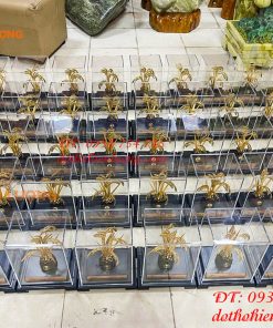 Biểu Trưng Cây Lúa Bằng Đồng Mạ Vàng 24K