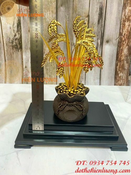 Biểu Trưng Cây Lúa Bằng Đồng Mạ Vàng 24K