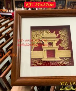 Tranh Khuê Văn Các Bằng Vàng Lá KT 24x24cm