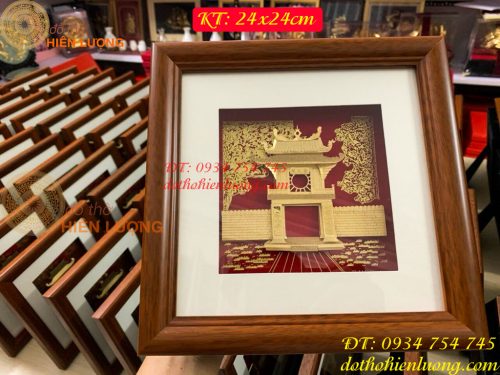 Tranh Khuê Văn Các Bằng Vàng Lá KT 24x24cm