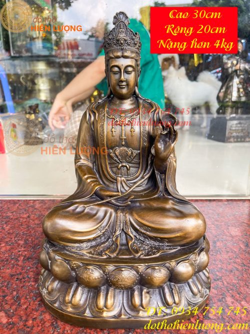 Tượng Đại Thế Chí Bồ Tát Bằng Đồng Cao 30cm