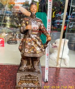 Tượng Trần Quốc Tuấn Cao 50cm Khảm Tam Khí Kĩ
