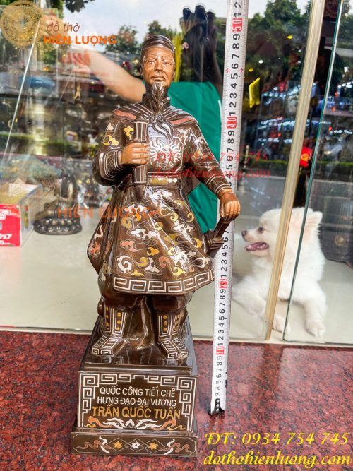 Tượng Trần Quốc Tuấn Cao 50cm Khảm Tam Khí Kĩ