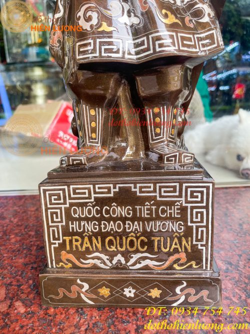 Tượng Trần Quốc Tuấn Cao 50cm Khảm Tam Khí Kĩ