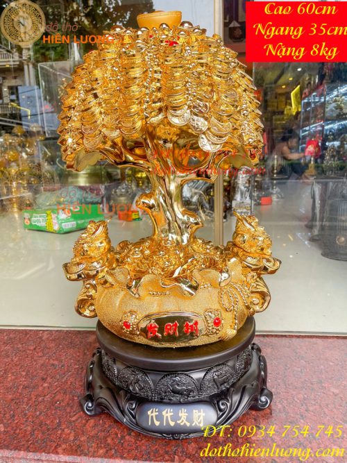 Cây Tiền Bằng Bột Đá Hút Tài Lộc Phong Thủy