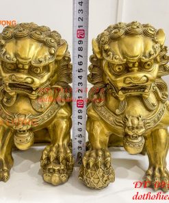 Đôi Nghê Ngồi Bằng Đồng Cao 22cm Phong Thủy