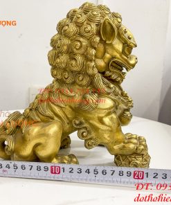 Đôi Nghê Ngồi Bằng Đồng Cao 22cm Phong Thủy