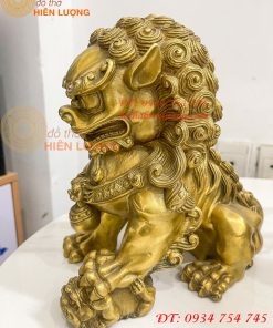 Đôi Nghê Ngồi Bằng Đồng Cao 22cm Phong Thủy