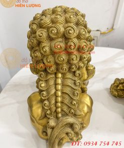 Đôi Nghê Ngồi Bằng Đồng Cao 22cm Phong Thủy