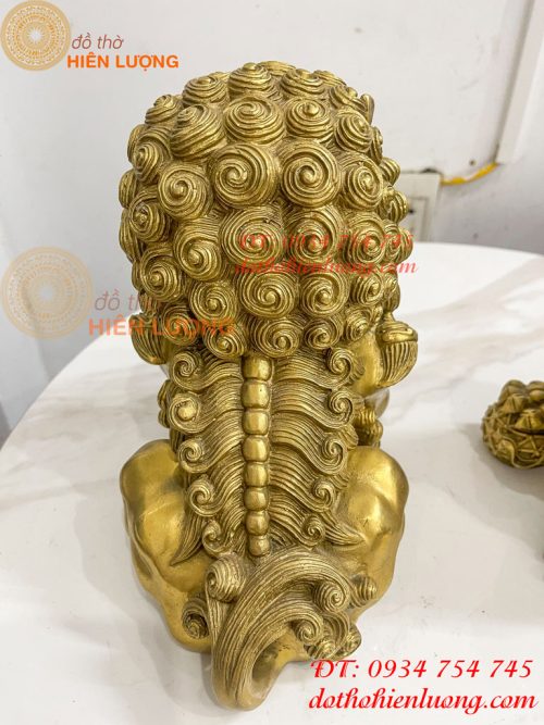 Đôi Nghê Ngồi Bằng Đồng Cao 22cm Phong Thủy